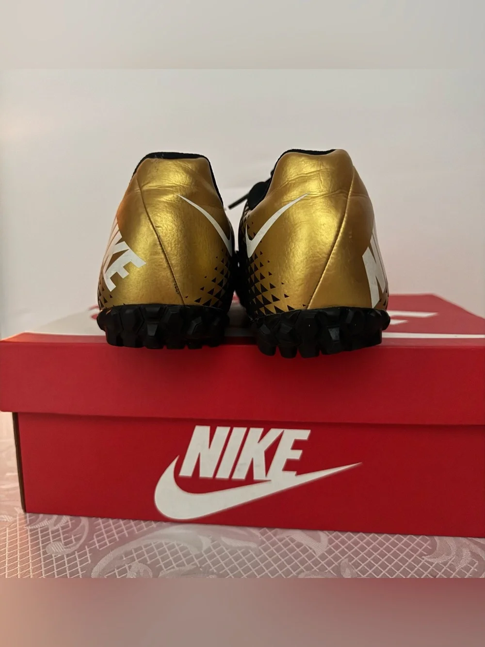 Nike Youth JR Bomba TF Black & Gold Turf Shoe